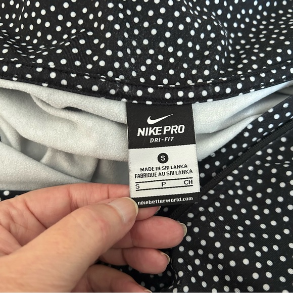 Nike Pro Womens Dri-Fit Fleece Lined Half Zip Long Sleeve Polka Dot Training Top - Picture 3 of 11